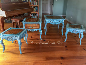 Shabby Chic Side Table ~ French country style table in distressed white