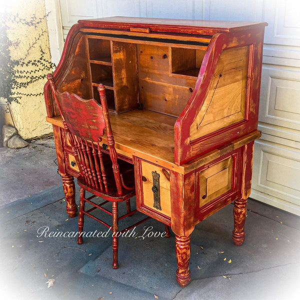 Staining furniture? We stained our vintage barrister's cabinet crimson red  - MyFixitUpLife